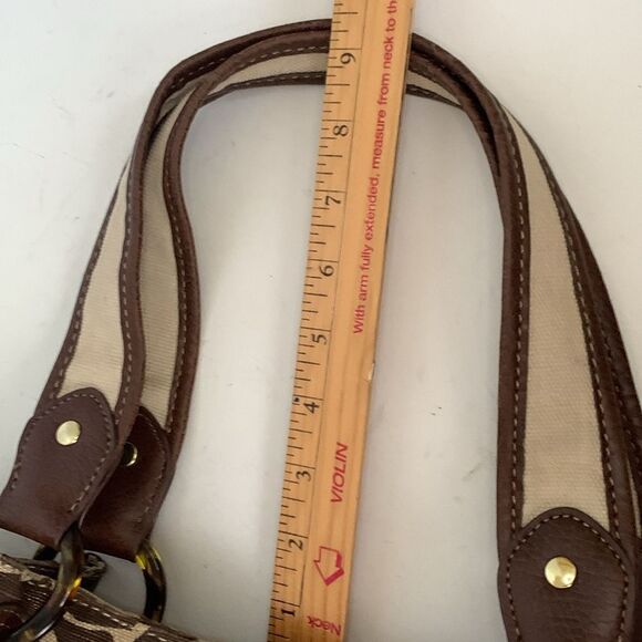 Relic Cream Brown Giraffe Print Canvas Tortoise Shell Shoulder Satchel Handbag - Picture 16 of 16